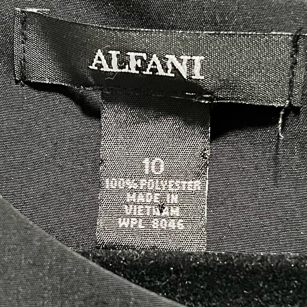 Alfani watercolor drape asymmetrical hem high neck zip closure midi dress - Picture 7 of 11